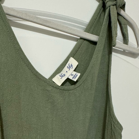 Linen Blend Cropped Jumpsuit - Picture 2 of 5